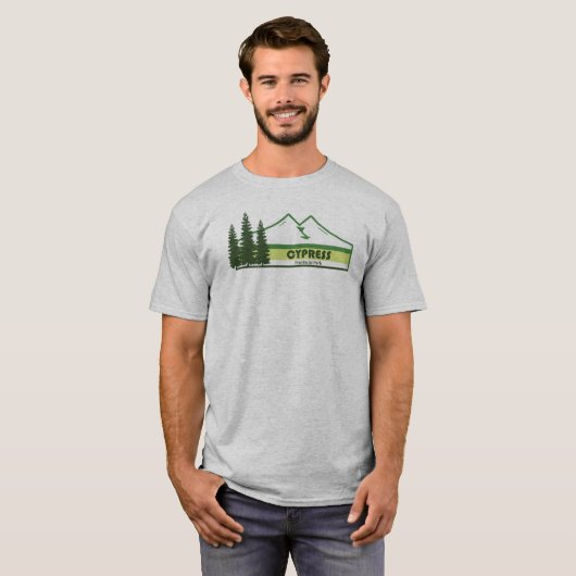 Cypress Provincial Park Groene Strepen T-shirt (Voorkant volledig)