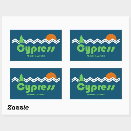 Cypress Provincial Park Retro Rechthoekige Sticker (Vel)