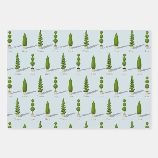 Cypress Topiaries "Live Grow Thrive" Inpakpapier Vel (Voorkant 3)