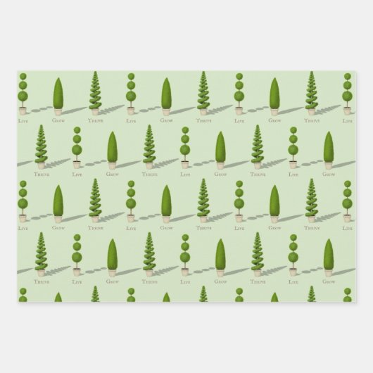 Cypress Topiaries "Live Grow Thrive" Inpakpapier Vel (Voorkant 2)