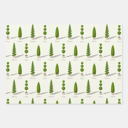 Cypress Topiaries "Live Grow Thrive" Inpakpapier Vel (Voorkant)