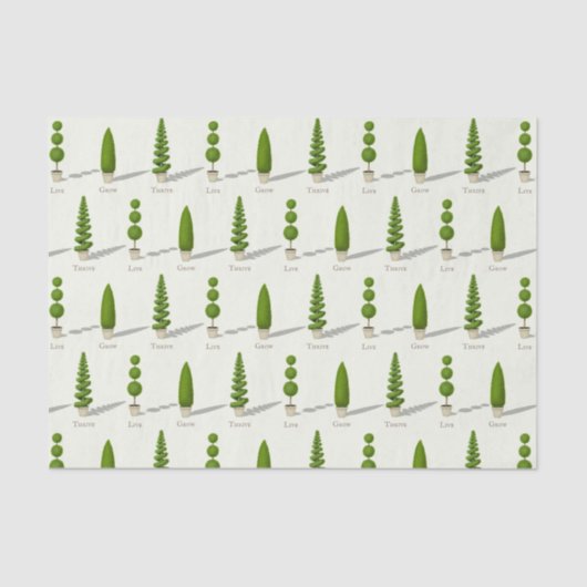 Cypress Topiaries "Live Grow Thrive" Tissuepapier (Voorkant)