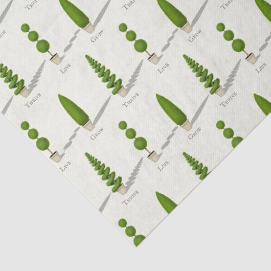 Cypress Topiaries "Live Grow Thrive" Tissuepapier (Detail)