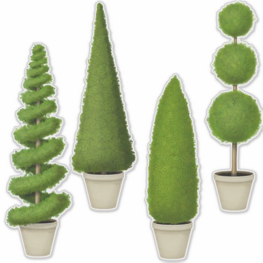 Cypress Topiary Collectie Charming Garden Sticker (Voorkant)