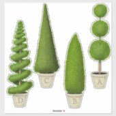 Cypress Topiary Collectie Custom Monogramed Sticker (Vel)
