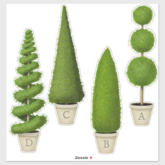 Cypress Topiary Collectie Custom Monogramed Sticker (Vel)