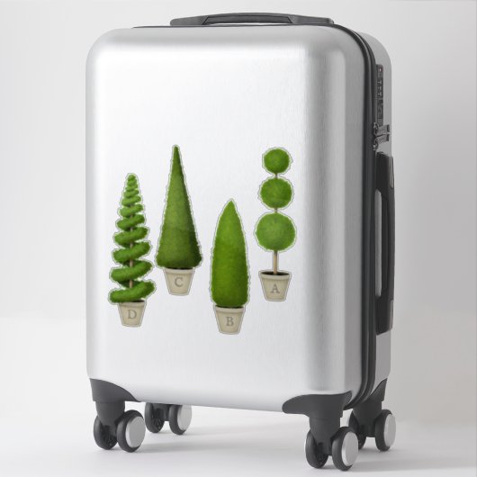 Cypress Topiary Collectie Custom Monogramed Sticker (Koffer)