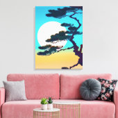 Cypress Tree en Volle Maan Canvas Afdruk (Insitu (Woonkamer))