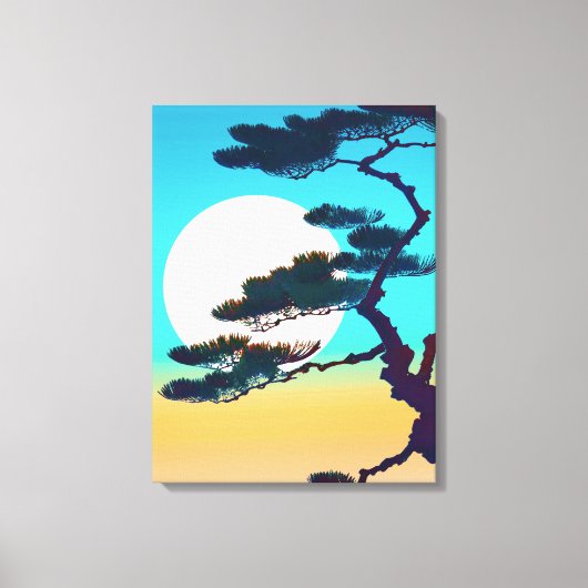 Cypress Tree en Volle Maan Canvas Afdruk (Voorkant)