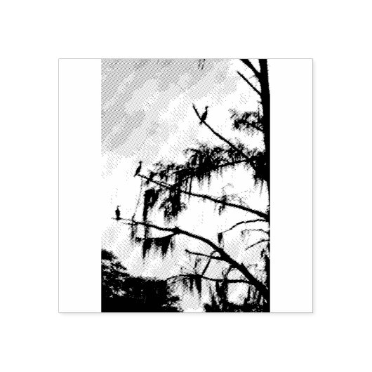 Cypress Tree Vogels Rubber Stamp Rubberstempel (Afrduk)