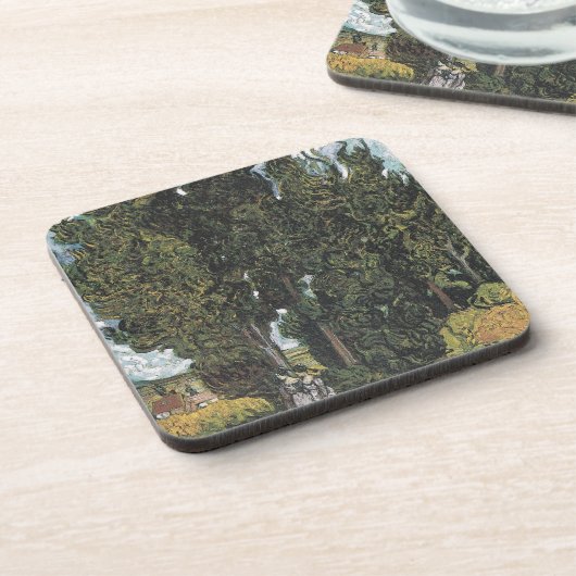 Cypress Trees van Van Gogh Bier Onderzetter (Linkerzijde)