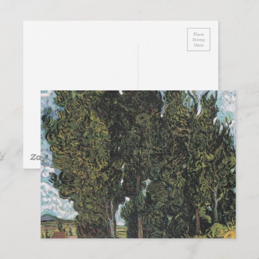 Cypress Trees van Van Gogh Briefkaart (Voorkant / Achterkant)