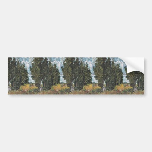 Cypress Trees van Van Gogh Bumpersticker (Voorkant)
