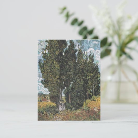 Cypress Trees van Van Gogh Feestdagenkaart (Staand voorkant)
