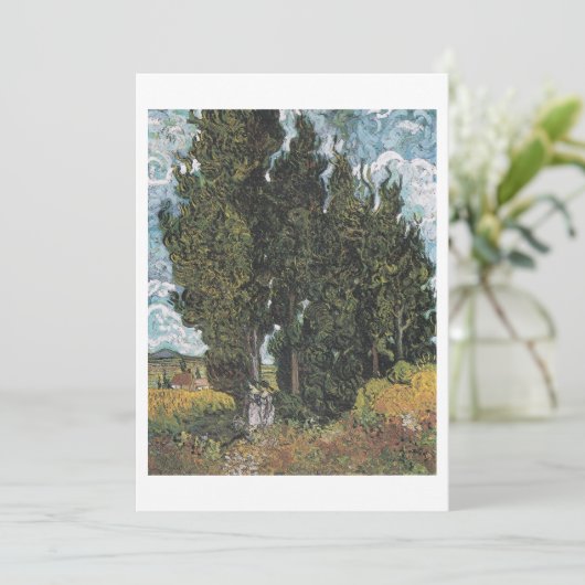 Cypress Trees van Van Gogh Feestdagenkaart (Staand voorkant)