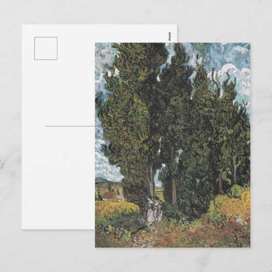 Cypress Trees van Van Gogh Feestdagenkaart (Voorkant / Achterkant)