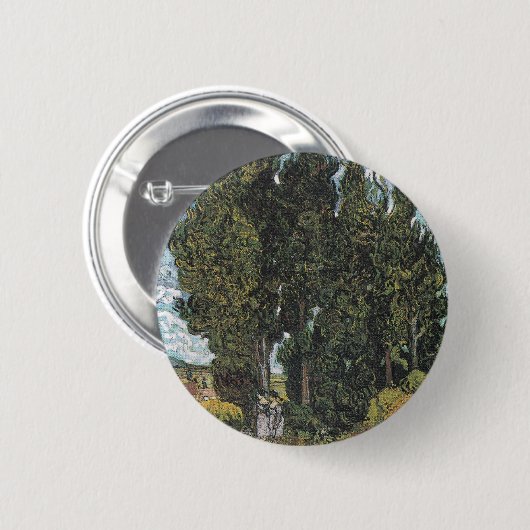 Cypress Trees van Van Gogh Ronde Button 5,7 Cm (Voorkant /achterkant)
