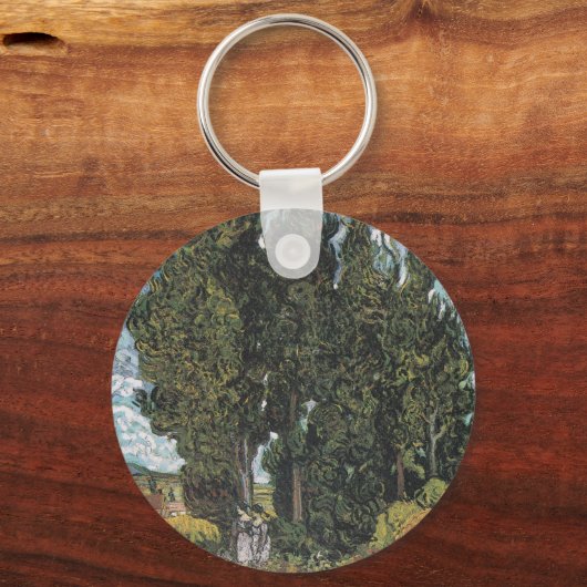 Cypress Trees van Van Gogh Sleutelhanger (Voorkant)