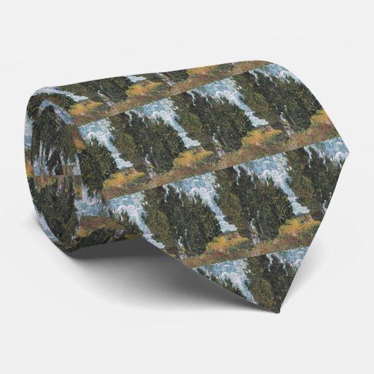 Cypress Trees van Van Gogh Stropdas (Opgerold)
