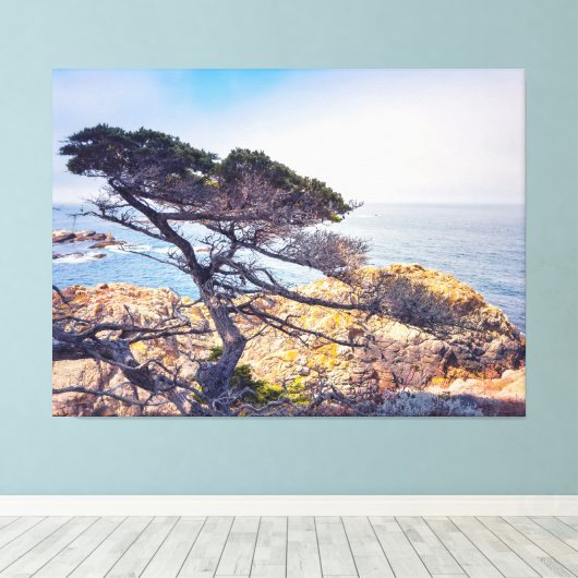 Cypress van het Zee Canvas Afdruk (Insitu (Houten vloer))