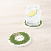 Cypress Wreater met standaard aangepaste naam of g Zandsteen Onderzetter (Zijkant)