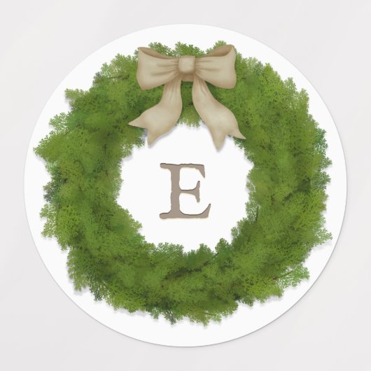 Cypress Wreath met Rustic Bw aangepaste monogramme Labels (Design 2)