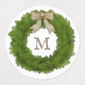 Cypress Wreath met Rustic Bw aangepaste monogramme Labels (Design 1)