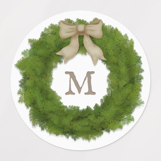 Cypress Wreath met Rustic Bw aangepaste monogramme Labels (Design 1)