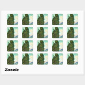 Cypresse landschapskunst Vincent Van Gogh scrapboo Vierkante Sticker (Vel)