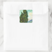 Cypresse landschapskunst Vincent Van Gogh scrapboo Vierkante Sticker (Tas)