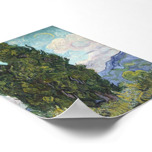 Cypresse van Van Gogh Poster (Hoek)