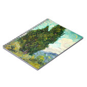Cypressen (1889) Van Gogh, landschapskunst spiraal Notitieboek (Linkerzijde)