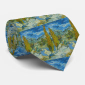 Cypressen van Vincent van Gogh - Draaiende blauwe Stropdas (Opgerold)