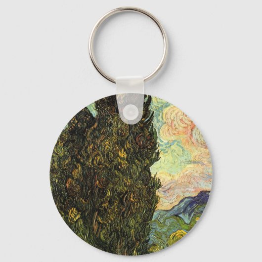 Cypressen van Vincent van Gogh Sleutelhanger (Voorkant)