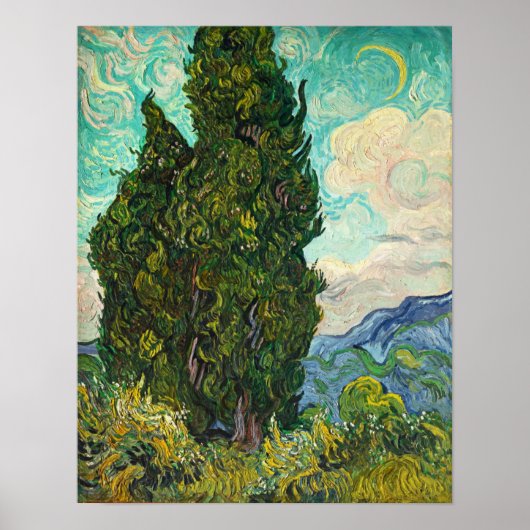Cypressen, Vincent van Gogh Kunst Poster (Voorkant)