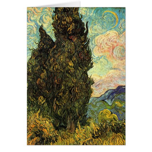 Cypresses door Vincent van Gogh Wenskaart (Voorkant)