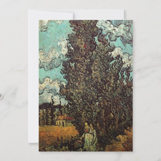 Cypresses en Two Women door Vincent van Gogh (Voorkant)