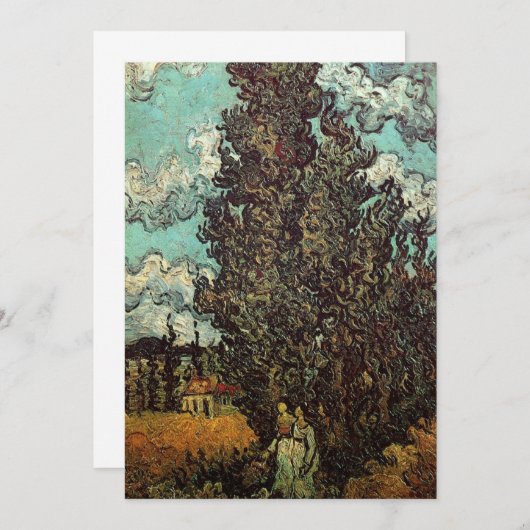 Cypresses en Two Women door Vincent van Gogh (Voorkant / Achterkant)