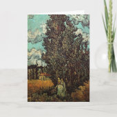 Cypresses en Two Women door Vincent van Gogh Kaart (Voorkant)
