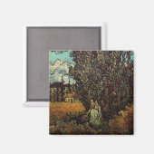 Cypresses en Two Women door Vincent van Gogh Magneet (Voorkant / Achterkant)