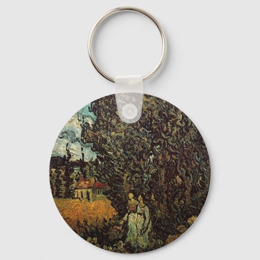 Cypresses en Two Women door Vincent van Gogh Sleutelhanger (Voorkant)