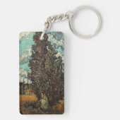 Cypresses en Two Women door Vincent van Gogh Sleutelhanger (achterkant)