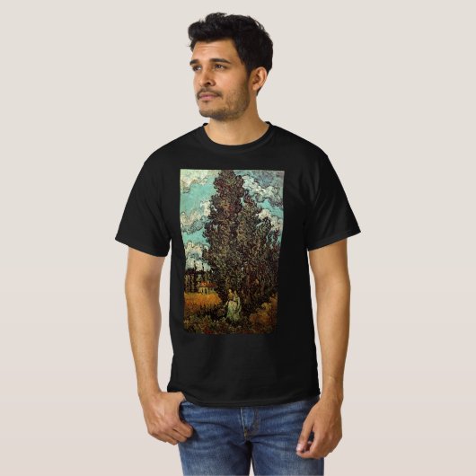 Cypresses en Two Women door Vincent van Gogh T-shirt (Voorkant volledig)
