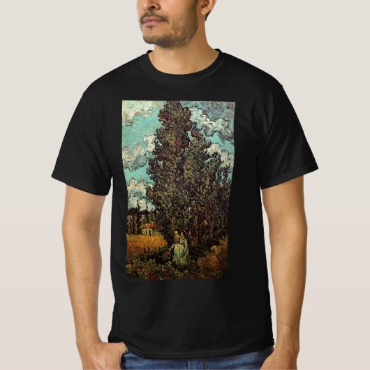 Cypresses en Two Women door Vincent van Gogh T-shirt (Voorkant)