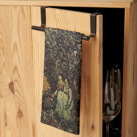 Cypresses en Two Women door Vincent van Gogh Theedoek (Derde Gevouwen)