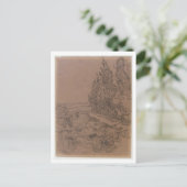 Cypresses four working, Van Gogh Fine Art Briefkaart (Staand voorkant)