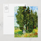 Cypresses met twee dames Van Gogh Fine Art Briefkaart (Voorkant / Achterkant)