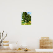 Cypresses met twee dames Van Gogh Fine Art Poster (Keuken)