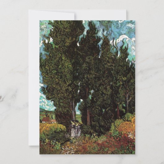 Cypresses met Vrouw Figures van Vincent van Gogh (Voorkant)