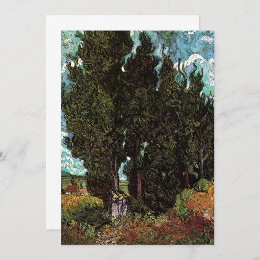 Cypresses met Vrouw Figures van Vincent van Gogh (Voorkant / Achterkant)
